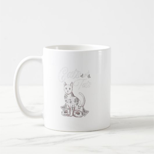 Katzen und Katzen Tätowierkünstler Katzenkätzchen  Kaffeetasse (Links)