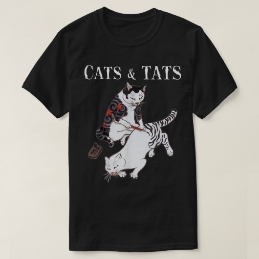 Katzen und Katzen Tätowierlover T-Shirt (Design vorne)