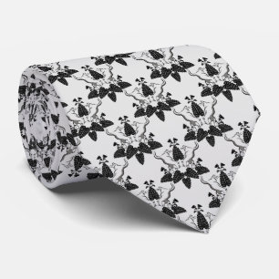 Katzen und Katzenminzen-Damast-Blick-Muster Krawatte