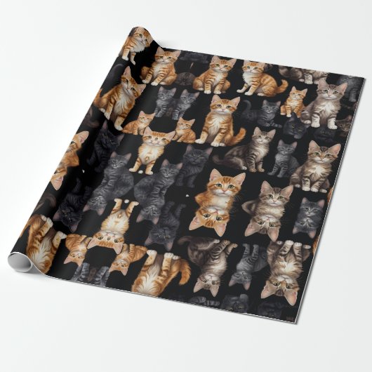 Katzen und Kitten Geschenkpapier (Ungerollt)