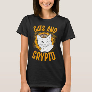 Katzen Und Krypto Kryptowährung Blockchain Händler T-Shirt