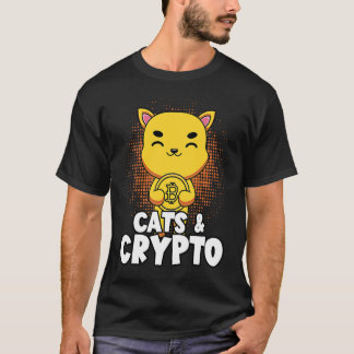 Katzen und Krypto Kryptowährung Blockchain Trader  T-Shirt