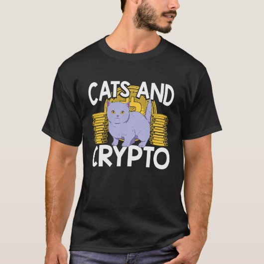 Katzen und Krypto Kryptowährung Blockchain Trader  T-Shirt (Vorderseite)