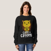 Katzen und Kryptowährungs-Blockchain Händler F Sweatshirt (Vorne ganz)