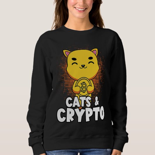 Katzen und Kryptowährungs-Blockchain Händler F Sweatshirt (Vorderseite)