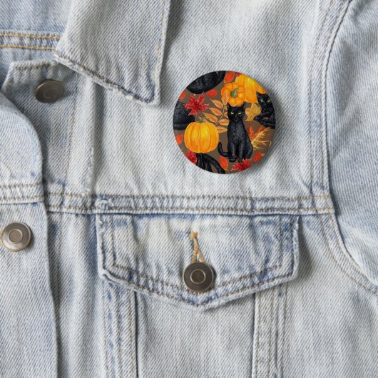 Katzen und Kürbis 2 Button (Beispiel)
