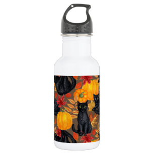 Katzen und Kürbis 2 Edelstahlflasche