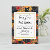 Katzen und Kürbis 2 Einladung (Stehend Vorderseite)