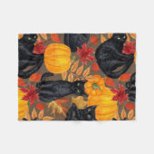 Katzen und Kürbis 2 Fleecedecke (Vorderseite (Horizontal))