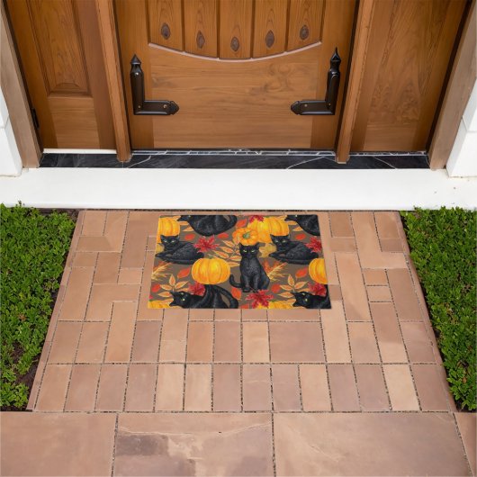 Katzen und Kürbis 2 Fußmatte (Außenbereich)