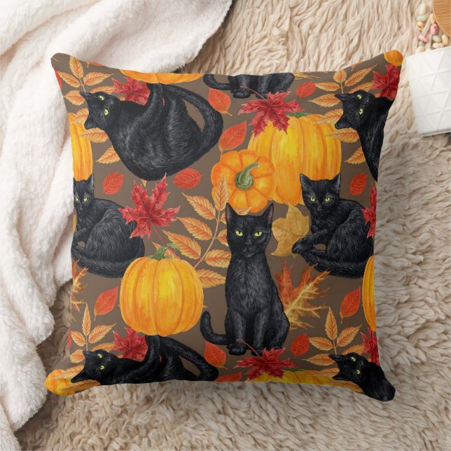 Katzen und Kürbis 2 Kissen (Decke)
