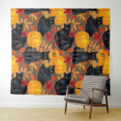 Katzen und Kürbis 2 Wandteppich (Beispiel (Horizontal))