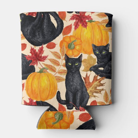 Katzen und Kürbis Dosenkühler (Rückseite)