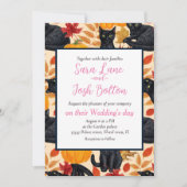 Katzen und Kürbis Einladung (Vorderseite)