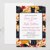 Katzen und Kürbis Einladung (Vorne/Hinten)