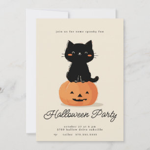 Katzen- und Kürbis-Halloween-Party  Feiertagskarte