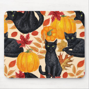 Katzen und Kürbis Mousepad