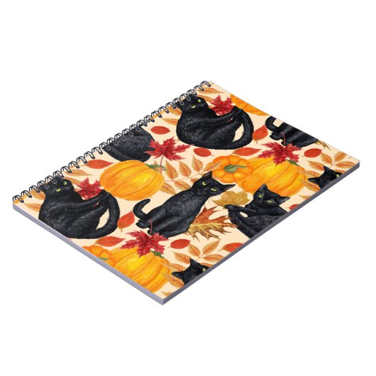 Katzen und Kürbis Notizblock (Linke Seite)