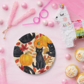 Katzen und Kürbis Pappteller (Party)