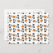 Katzen und Kürbis-Postkarte Postkarte (Vorne/Hinten)