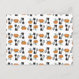 Katzen und Kürbis-Postkarte Postkarte