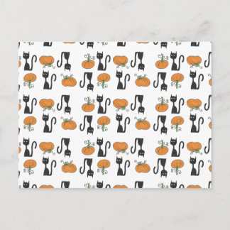 Katzen und Kürbis-Postkarte Postkarte