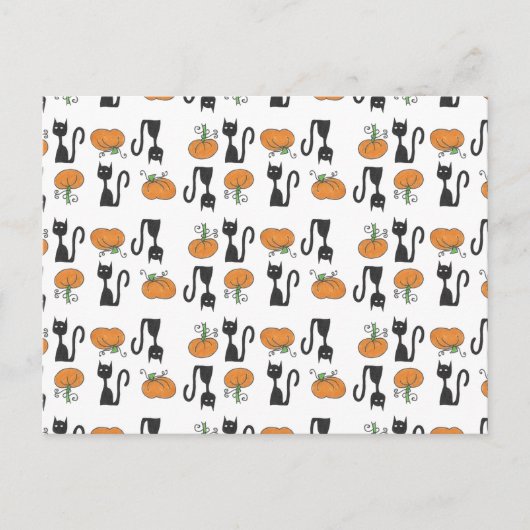 Katzen und Kürbis-Postkarte Postkarte (Vorderseite)
