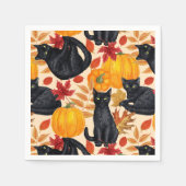 Katzen und Kürbis Serviette (Vorderseite)