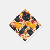 Katzen und Kürbis Serviette (Ecke)