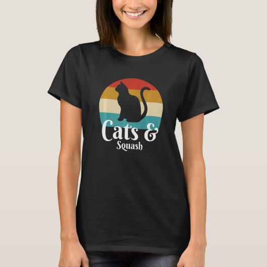 Katzen Und Kürbis T-Shirt (Vorderseite)