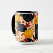 Katzen und Kürbis Tasse (Vorderseite Links)