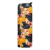 Katzen und Kürbis Thermosbecher (Nach links gedreht)