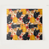 Katzen und Kürbis Wandteppich (Vorderseite (Horizontal))