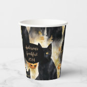 Katzen und Kürbiscreen für benutzerdefinierte Hall Pappbecher (Vorderseite)