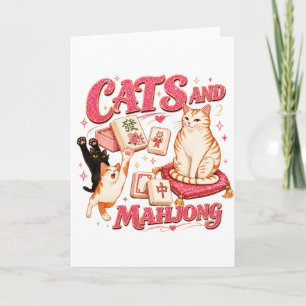 Katzen und Mahjong Karte