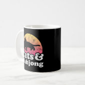 Katzen und Mahjong-Männerkatzen Kaffeetasse (Vorderseite Links)