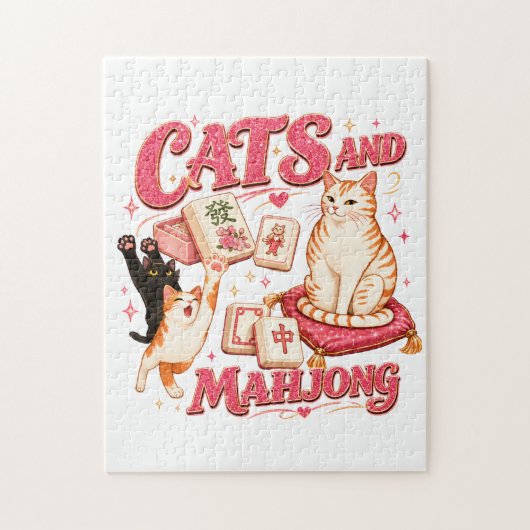 Katzen und Mahjong Puzzle (Vertikal)