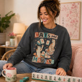 Katzen und Mahjong Spaß Sweatshirt