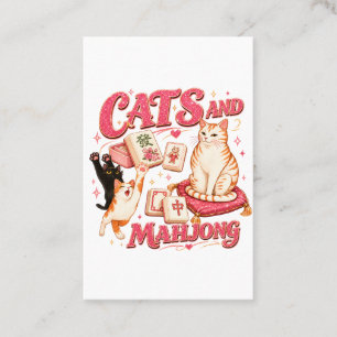 Katzen und Mahjong Visitenkarte