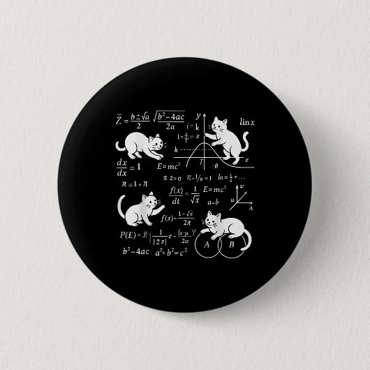 Katzen und Mathe Lover Funny Cat Lover Science Tea Button (Vorderseite)