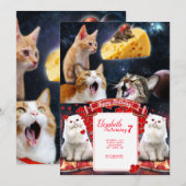 Katzen und Maus Einladung (Vorne/Hinten)