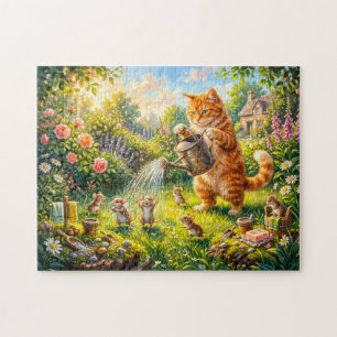 Katzen- und Mäuse-Garten-Wasserspaß Puzzle