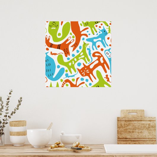 Katzen und Mäuse Poster (Küche)