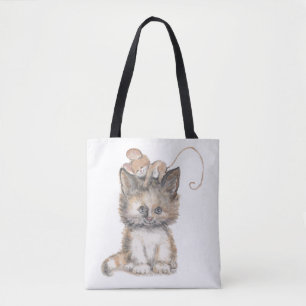 Katzen- und Mausedesign auf einer Tasche