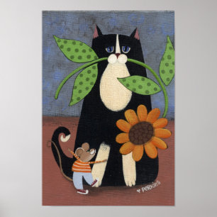 Katzen-und Mäusedruck Poster