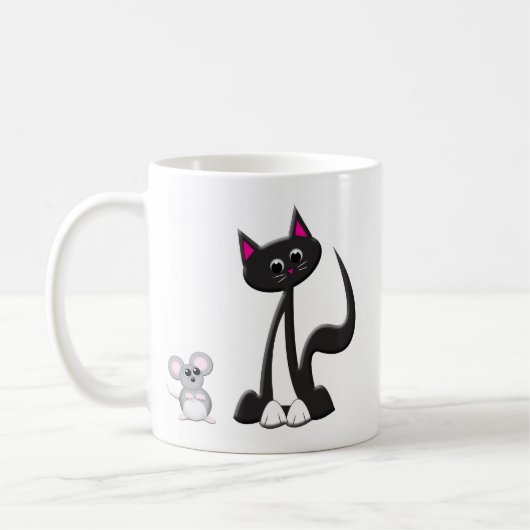 Katzen-und Mäuseentwurf Kaffeetasse (Links)