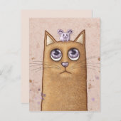 Katzen- und Mausillustrierung Postkarte (Vorne/Hinten)