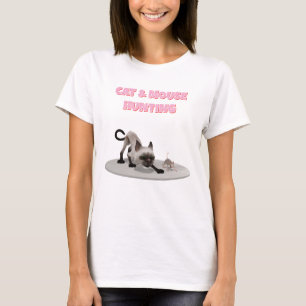 Katzen- und Mausjagd. Cartoon T-Shirt