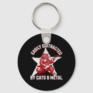 Katzen- und Metal-Fan-Musik Metalhead Heavy Rockst Schlüsselanhänger