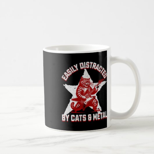 Katzen und Metalllüfter Metalhead Heavy Rock Star Kaffeetasse (Rechts)